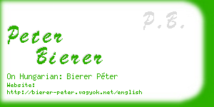 peter bierer business card