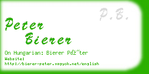 peter bierer business card
